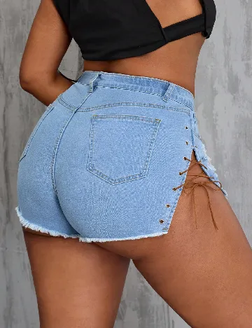 Pantaloni scurti SHEIN CURVE, albastru