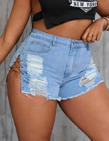Pantaloni scurti SHEIN CURVE, albastru