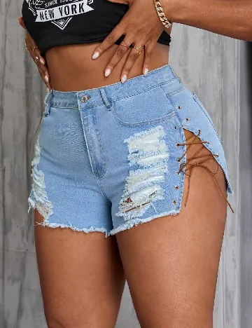 Pantaloni scurti SHEIN CURVE, albastru