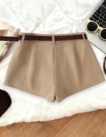 Pantaloni scurti SHEIN, maro deschis