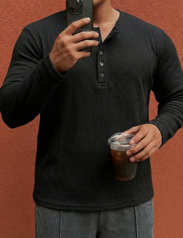 Bluza Dazy Plus Size Men, negru