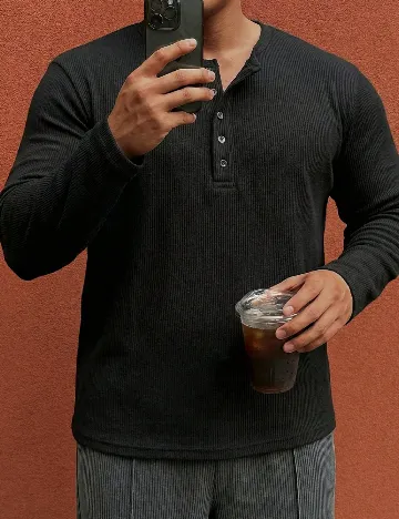 Bluza Dazy Plus Size Men, negru