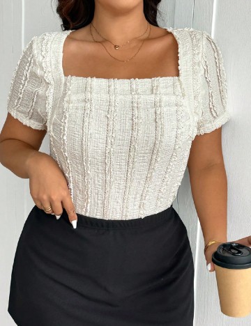 Bluza SHEIN CURVE, ecru