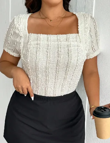 Bluza SHEIN CURVE, ecru