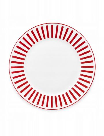 Farfurie din ceramica, 26,5 cm KAPIMEX, alb/rosu