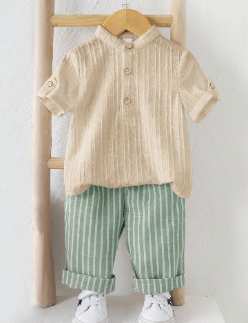 Compleu Shein Kids, verde/crem