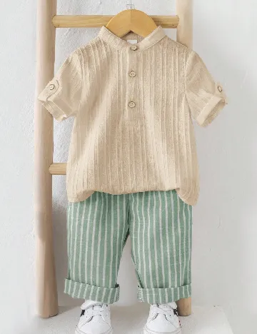 Compleu Shein Kids, verde/crem