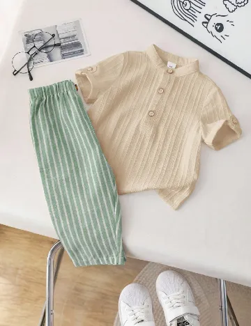 Compleu Shein Kids, verde/crem