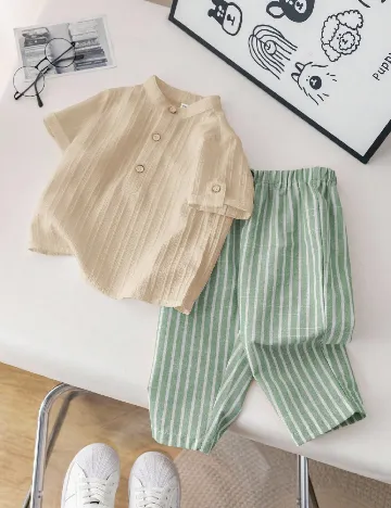 Compleu Shein Kids, verde/crem