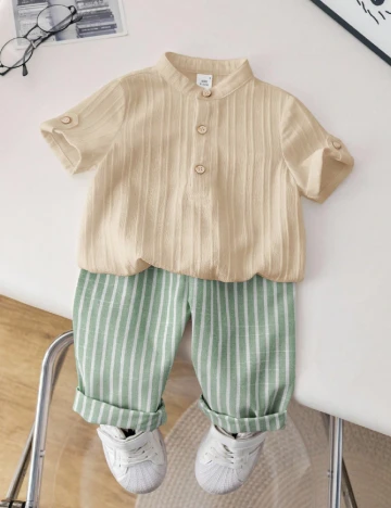 Compleu Shein Kids, verde/crem