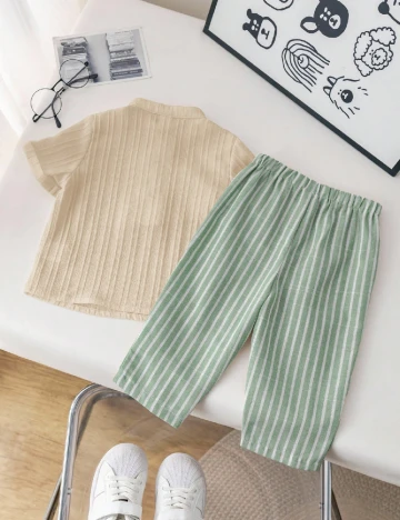 Compleu Shein Kids, verde/crem