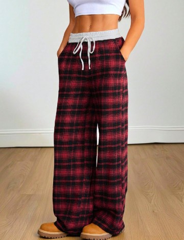Pantaloni SHEIN, rosu