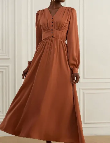Rochie lunga Aveloria, maro