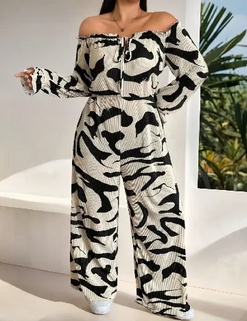 Salopeta SHEIN CURVE, crem