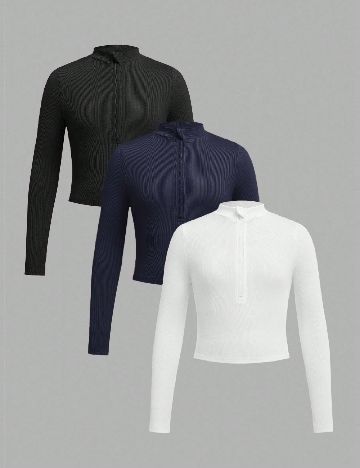 Set bluze 3 bucati Shein Kids, mix culori