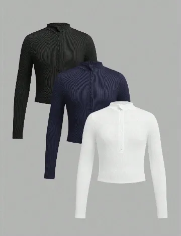 Set bluze 3 bucati Shein Kids, mix culori