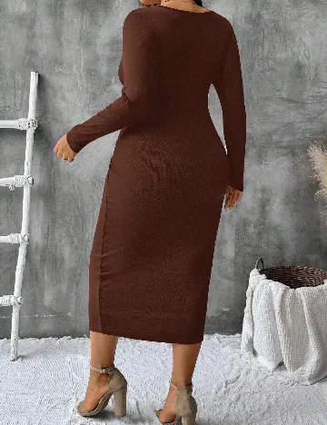 Rochie medie SHEIN CURVE, maro