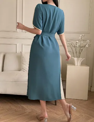 Rochie medie Dazy, verde/crem