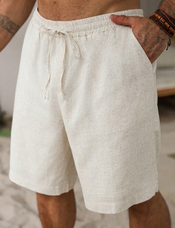 Pantaloni scurti SHEIN Plus Size Men, crem