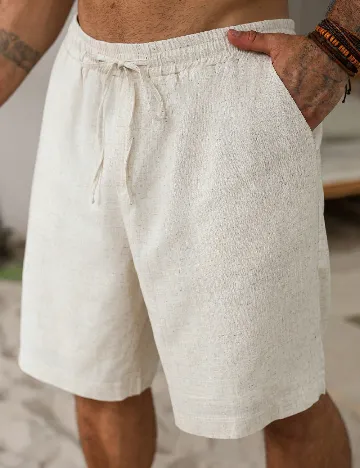 Pantaloni scurti SHEIN Plus Size Men, crem