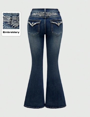 Blugi Romwe Plus Size, albastru