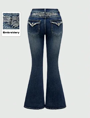 Blugi Romwe Plus Size, albastru