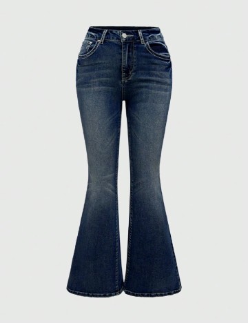 Blugi Romwe Plus Size, albastru
