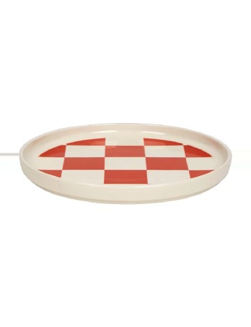 Farfurie ceramica, 28 cm ACTION, alb/maro deschis