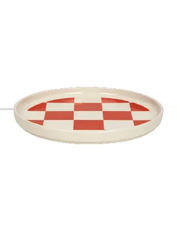 Farfurie ceramica, 28 cm ACTION, alb/maro deschis