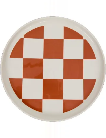 Farfurie ceramica, 28 cm ACTION, alb/maro deschis