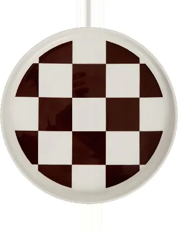 Farfurie ceramica, 28 cm ACTION, alb/maro inchis