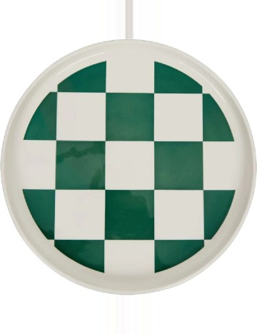 Farfurie ceramica, 28 cm ACTION, alb/verde