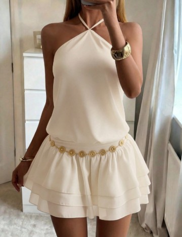 Rochie scurta SHEIN, crem
