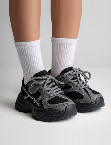 Adidasi Shein Kids, gri/negru