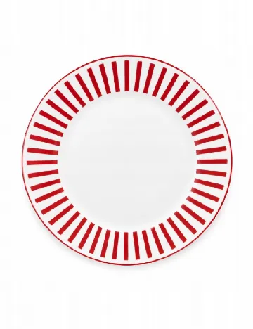 Farfurie din ceramica, 19 cm KAPIMEX, alb/rosu