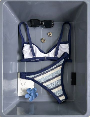 Costum de baie SHEIN, albastru