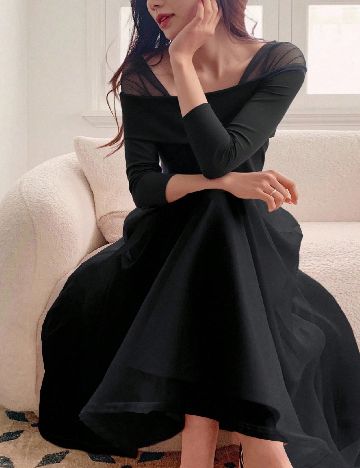 Rochie lunga Dazy, negru