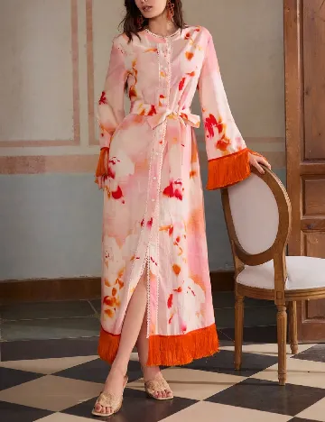 Rochie lunga Zeylah, roz