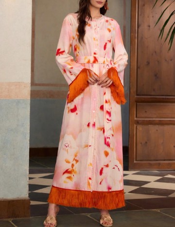 Rochie lunga Zeylah, roz