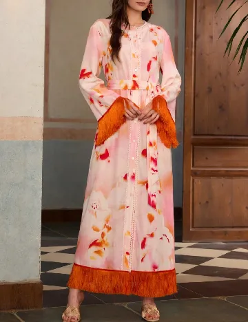 Rochie lunga Zeylah, roz