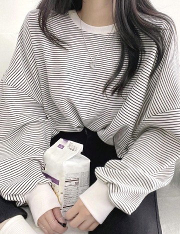 Bluza Oversize Dazy, alb/negru