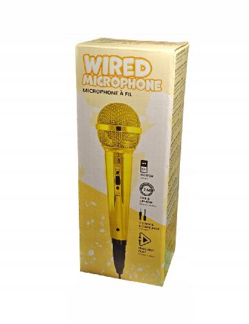 Microfon portabil cu fir, cablu de 2 m și mufă jack de 3,5 mm/6,3 mm Dayes, auriu