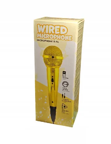 Microfon portabil cu fir, cablu de 2 m și mufă jack de 3,5 mm/6,3 mm Dayes, auriu