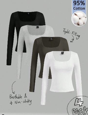 Set bluze 4 bucati SHEIN, mix culori
