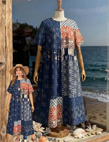 Rochie lunga SHEIN CURVE, mix culori