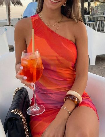 Rochie scurta SHEIN, portocaliu/roz