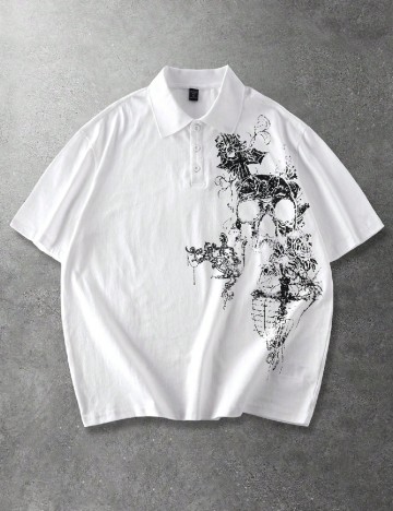 Tricou Romwe, alb