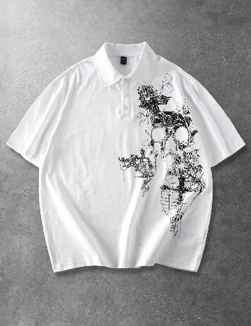Tricou Romwe, alb