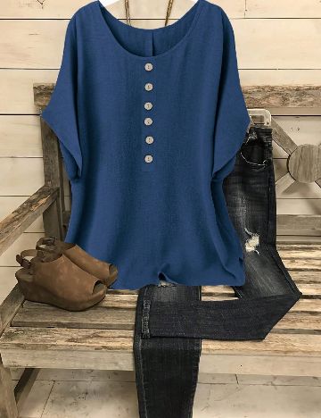 Bluza SHEIN CURVE, albastru