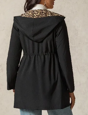 Jacheta reversibila SHEIN Maternity, animal print/negru